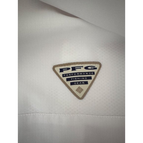 Columbia Mens Size XL PFG White Short Sleeve Vented Button Down Fishing Shirt - Picture 14 of 14